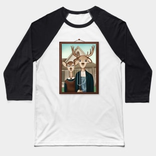 painting "Deer Gothic" Baseball T-Shirt